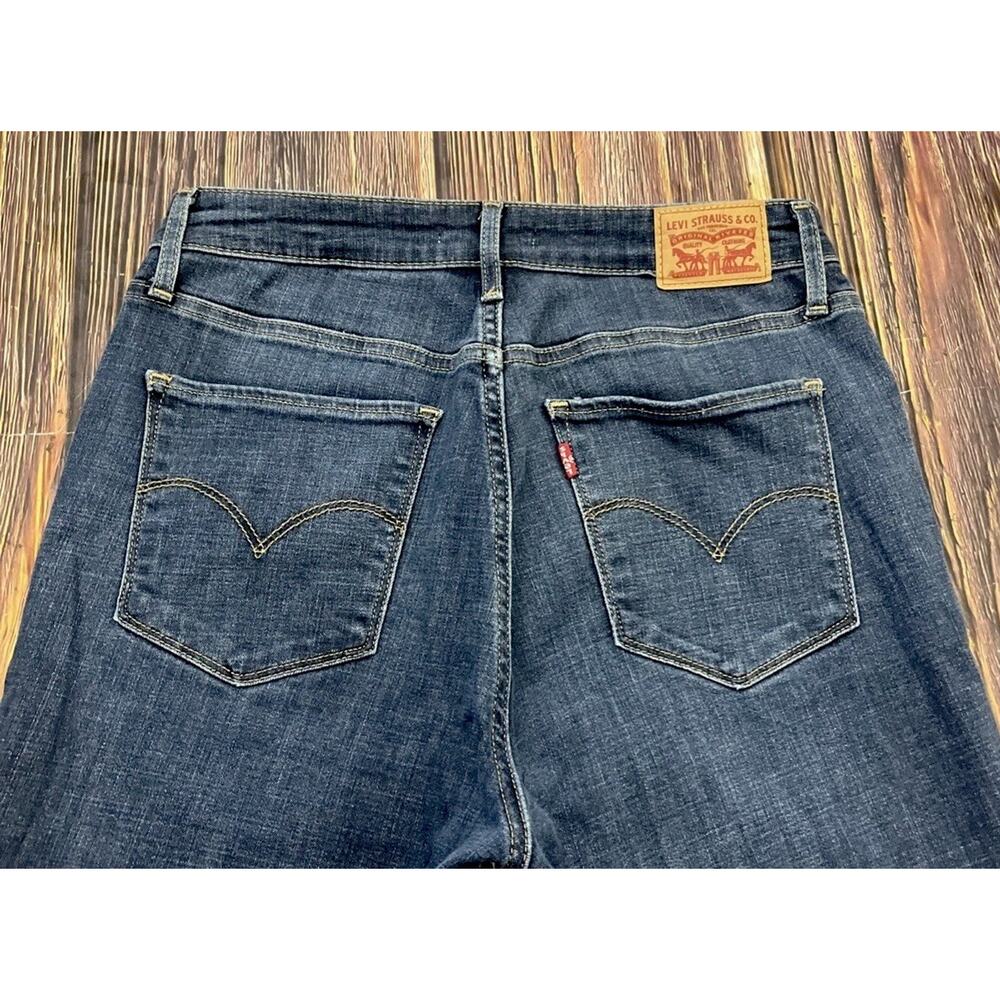 💋 Levis 725 High Rise Bootcut Jeans Womens Size 31 Blue Dark Wash Stretch